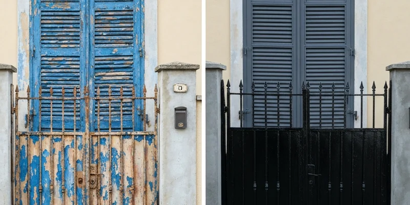 Peinture volets bois et portail métallique à Blagnac